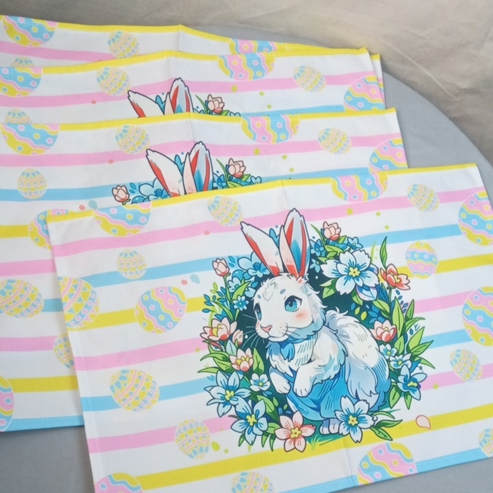 🌼🍒 Easter Bunny Placemat Set